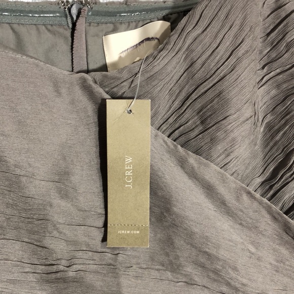 J. CREW | Arabelle Grey Silk Chiffon Strapless Formal Event Dress size 14 {NEW} - Picture 7 of 12